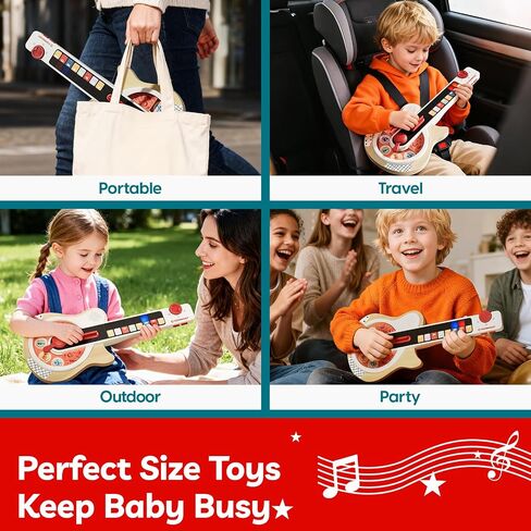 TOP BRIGHT Wooden Kids Guitar with 8 Chord Touch, Musical Toy for Ages 2-4 in Saudi Arabia