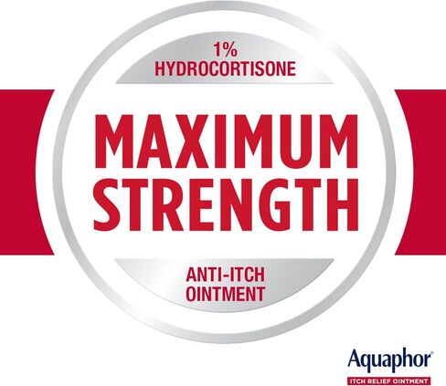 Aquaphor Itch Relief Ointment, Maximum Strength 1% Hydrocortisone, Relieves Itch from Skin Irritation, Insect Bites, Psoriasis, Skin Rashes, Eczema, & Poison Ivy, 2 oz in Saudi Arabia