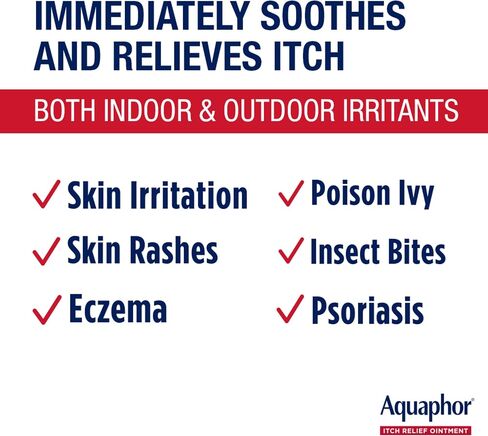 Aquaphor Itch Relief Ointment, Maximum Strength 1% Hydrocortisone, Relieves Itch from Skin Irritation, Insect Bites, Psoriasis, Skin Rashes, Eczema, & Poison Ivy, 2 oz in Saudi Arabia