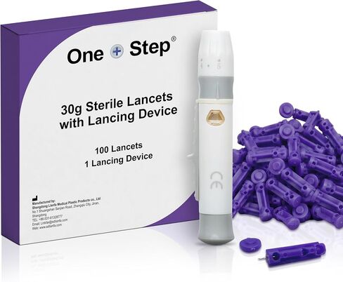 جهاز وخز بخطوة واحدة ومشارط ملتوية مقاس 100 × 30، وقلم لأخذ عينات الدم، و5 إعدادات للعمق، واختبار مستوى السكر لمرضى السكري، وألم أقل وقاذف أقل in Kuwait