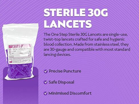 جهاز وخز بخطوة واحدة ومشارط ملتوية مقاس 100 × 30، وقلم لأخذ عينات الدم، و5 إعدادات للعمق، واختبار مستوى السكر لمرضى السكري، وألم أقل وقاذف أقل in Kuwait