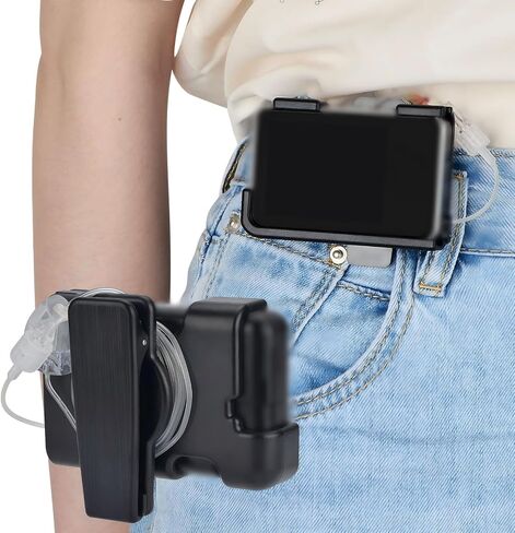 (Upgrade) iGuerburn tSlim X2 Pump Case with 360°Rotating Clip, Tandem tSlim Pump Holder Spool Up Excess Tubing, t Slim G4 Pump Accessories t:holster Smooth Edges Won't Peel off Screen Cover(Black) in Saudi Arabia