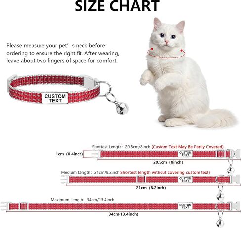 Personalized Reflective Cat Collar, Custom Engraved ID Tag, Safety Buckle in Saudi Arabia
