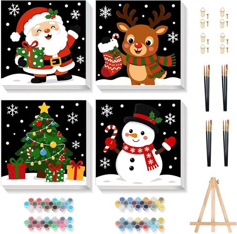 Gemozaic 4Pack Christmas Paint by Numbers Kit for Kids Ages 8-12, 8 x 12 in in Kuwait