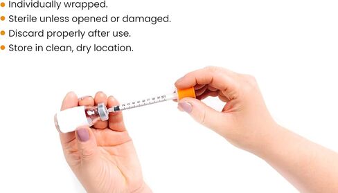BH Supplies Insulin Syringes U-100 29G 1ml/cc 1/2" (12.7mm) Pack of 100 Pcs in Kuwait