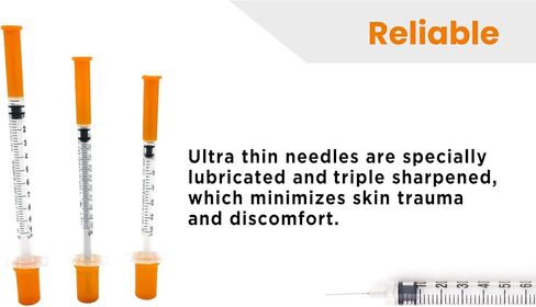 BH Supplies Insulin Syringes U-100 29G 1ml/cc 1/2" (12.7mm) Pack of 100 Pcs in Kuwait