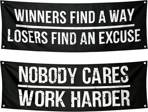 Motivational Banners Set,Gym and Office Wall Decor with 4 Grommets (3x5FT) in Kuwait
