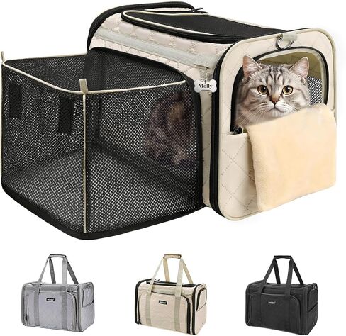 MIDOG Soft Cat Carrier Airline Approved, Expandable for Cats Up to 15lbs in Saudi Arabia