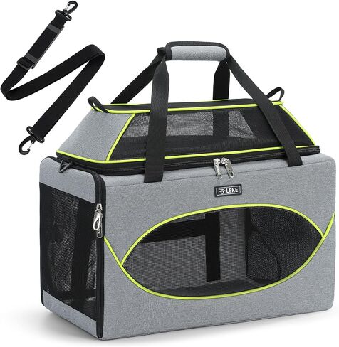 Lekereise Top-Expandable Pet Carrier 18x11x11 Inch Airline Approved Travel in Saudi Arabia