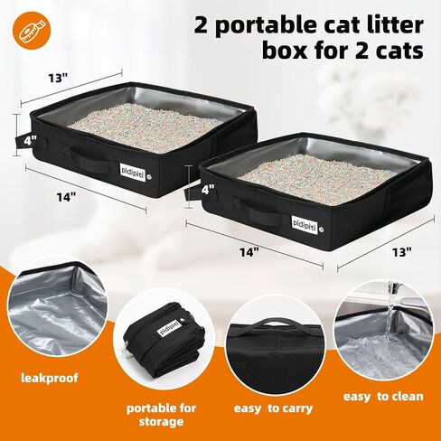 pidipiti 24x17x17 Large Expandable pet Carrier for 2 Cats,with 2 Litter Box in Kuwait