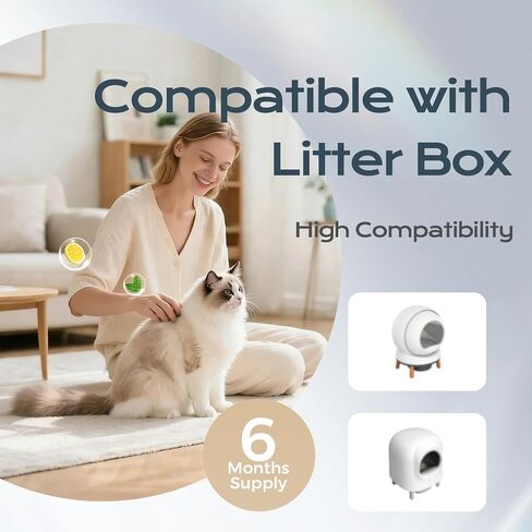 6 PCS Cat Litter Deodorizer Compatible with Petsafe Scoopfree SmartSpin Self-Cleaning Cat Litter Box Refill and HHOlove Self-Cleaning Cat Litter Box, Litter Box Odor Eliminator Keep Home Fresh in Saudi Arabia