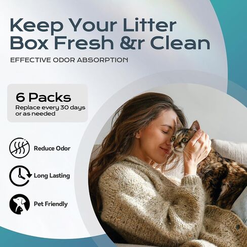 6 PCS Cat Litter Deodorizer Compatible with Petsafe Scoopfree SmartSpin Self-Cleaning Cat Litter Box Refill and HHOlove Self-Cleaning Cat Litter Box, Litter Box Odor Eliminator Keep Home Fresh in Saudi Arabia