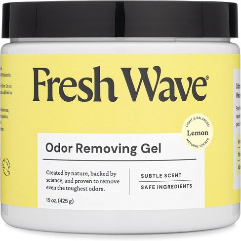 Fresh Wave Lemon Odor Removing Gel, 15 oz., Pack of 4 - Safer Odor Absorbers for Home, Natural Plant-Based Odor Eliminator, Every 15 oz. lasts 30-60 Days, For Cooking, Trash & Pets in Saudi Arabia