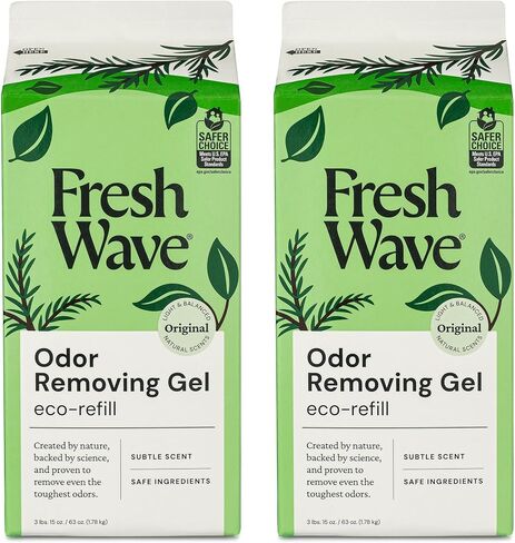 Fresh Wave Lemon Odor Removing Gel, 15 oz., Pack of 4 - Safer Odor Absorbers for Home, Natural Plant-Based Odor Eliminator, Every 15 oz. lasts 30-60 Days, For Cooking, Trash & Pets in Kuwait