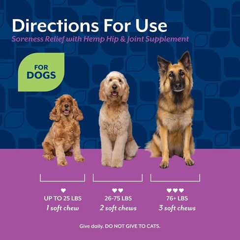 NaturVet Aches & Discomfort Plus Hemp Supplement for Dogs - 60 Soft Chews in Kuwait