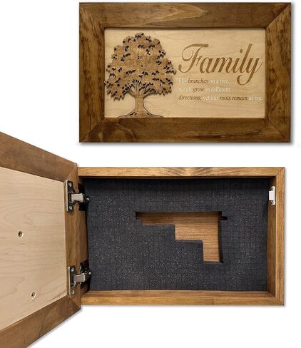 Hidden Gun Storage Cabinet with Family Branches by Bellewood Designs (Black) in Kuwait