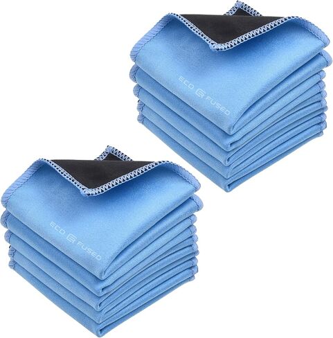 Eco-Fused Oversized Microfiber Cleaning Cloths XL - 5 Pack - 12 x 12 - Double-Sided - Microfiber & Suede for Smartphones, LCD TV, Tablets, Laptop, Camera Lenses & Other Surfaces in Kuwait