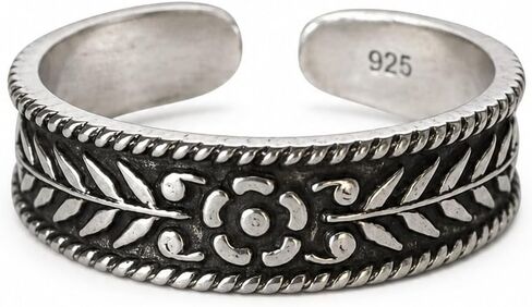 925 Sterling Silver Double Band Toe Ring/Knuckle Ring - Small Adjustable Dainty Handmade by MiYa Jewelry creations in Kuwait