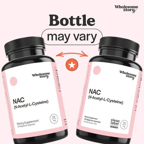 NAC Supplement N-Acetyl Cysteine 600 mg | N-Acetylcysteine 600mg | NAC 600 mg | Amino Acid, Increases Glutathione, Antioxidant | Support for Liver, Lung, Fertility | 120 N-Acetyl-L-Cysteine Capsules in Kuwait