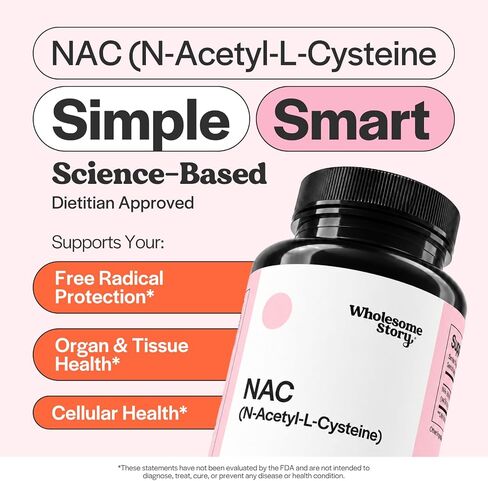 NAC Supplement N-Acetyl Cysteine 600 mg | N-Acetylcysteine 600mg | NAC 600 mg | Amino Acid, Increases Glutathione, Antioxidant | Support for Liver, Lung, Fertility | 120 N-Acetyl-L-Cysteine Capsules in Kuwait