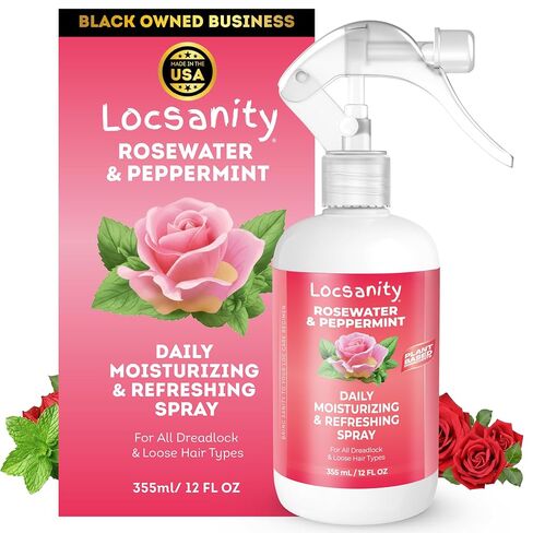Locsanity Daily Moisturizing Refreshing Spray for Locs, Dreadlocks - Rose Water and Peppermint Hair Scalp Moisturizer, Dreadlock Spray - Natural Loc Care and Maintenance (12oz) in Kuwait