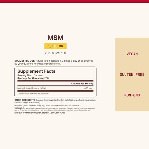 Jarrow Formulas MSM - 2.2 lbs Powder - Methylsulfonylmethane - Source of Sulfur - Antioxidant - Dietary Supplement Supports & Strengthens Joints - Approx. 1000 Servings in Saudi Arabia