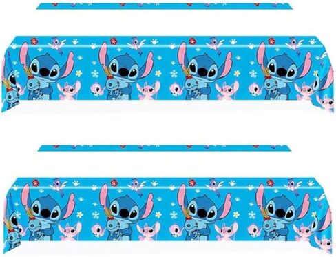 2 Pcs Pink and Blue Birthday Party Tablecloth Table Cover,Birthday Supplies Decorations (70'' x 42'') (Blue) in Saudi Arabia