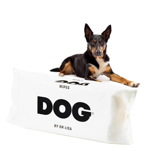 DOG by Dr. Lisa - Dog Wipes - Plant-Based, Natural Bathing Wipes for Dogs - Made from 100% Compostable Bamboo - Vet-Created - Vegan, Non-Toxic - 80 Count in Saudi Arabia