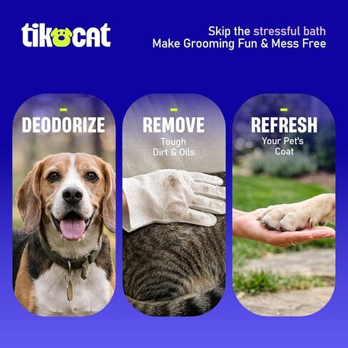 Dog Wipes for Dogs & Cats, Quick Cleaning & Deodorizing, Glove‑Style, 20‑Ct in Kuwait