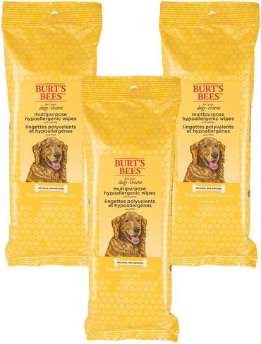Burts Bees for Pets Honey Multipurpose Dog Grooming Wipes, 50 Count, 3-Pack in Kuwait