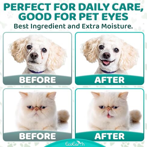 EcoEarth Premium Eye Wipes for Dogs & Cats, 100 pc, Pet Eyes Cleaning Pads in Saudi Arabia