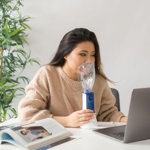 Crane Corded Personal Steam Inhaler - Bacteria Free Steam - for Sinus, Congestion, Cough, & Cold Relief, Vapor Pad Compatible, White, 30 ml in Kuwait
