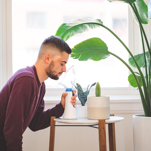 Crane Corded Personal Steam Inhaler - Bacteria Free Steam - for Sinus, Congestion, Cough, & Cold Relief, Vapor Pad Compatible, White, 30 ml in Kuwait