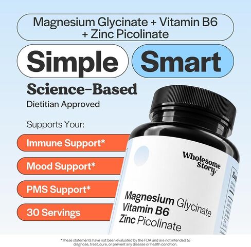 3-in-1 Zinc Picolinate Magnesium Glycinate Supplements with Vitamin B6 | Magnesium and Zinc Vitamin | Reproductive & Fertility Health, Hormone Balance, Immune System Support | 60 Vegetarian Capsules in Saudi Arabia