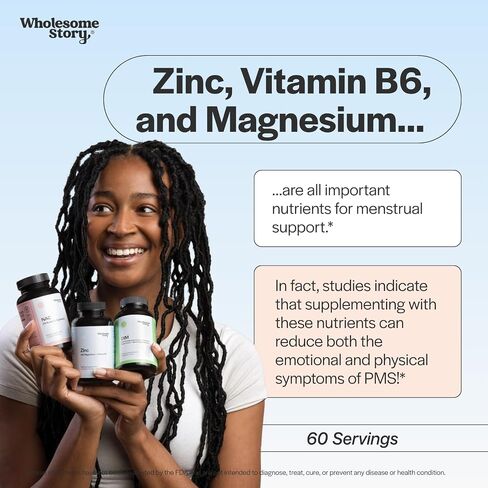 3-in-1 Zinc Picolinate Magnesium Glycinate Supplements with Vitamin B6 | Magnesium and Zinc Vitamin | Reproductive & Fertility Health, Hormone Balance, Immune System Support | 60 Vegetarian Capsules in Saudi Arabia