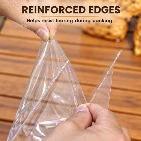 Oueliche 100Pcs 7x11.6 Inch Clear Plastic Cellophane Treat Bags with 4" Twist Ties, Great for Gift Giving or Party Favors Packaging, Bread, Cookie, Candy, Popcorn in Kuwait