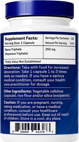 Nano Triphala Powder - Nanoparticle Triphala Supplements from 3 Fruits - Amalaki, Bibhitaki, & Haritaki - Non-GMO - Gluten-Free & Vegan Triphala Powder for Men & Women, 8 oz (227g) in Kuwait