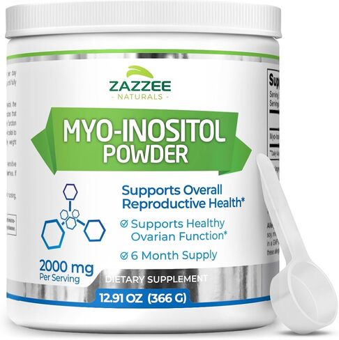 Zazzee Myo-Inositol Powder, 226 Servings, 16 Ounces, 2000 mg per Serving, Includes Free Scoop for Exact Dosage, 100% Pure, Vegan and Non-GMO in Kuwait