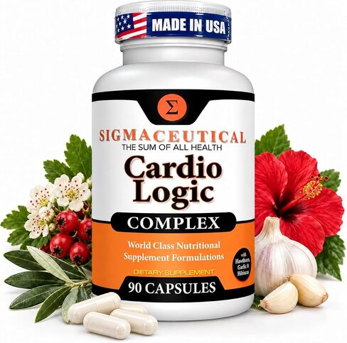 Hawthorn Extract Supplement, Olive Leaf Supplement, Garlic Extract Supplement & Hibiscus Supplement - 90 Capsules in Kuwait