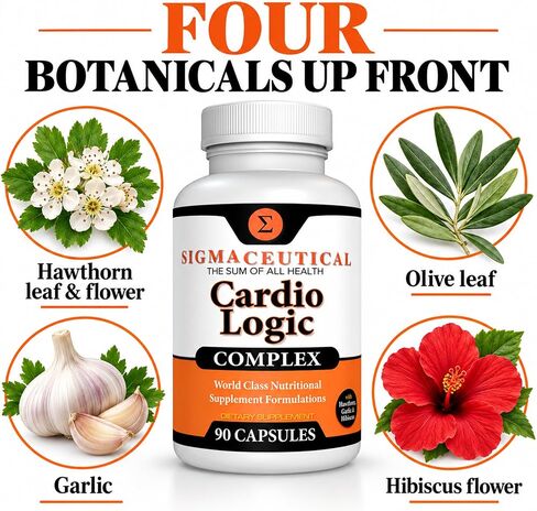 Hawthorn Extract Supplement, Olive Leaf Supplement, Garlic Extract Supplement & Hibiscus Supplement - 90 Capsules in Kuwait