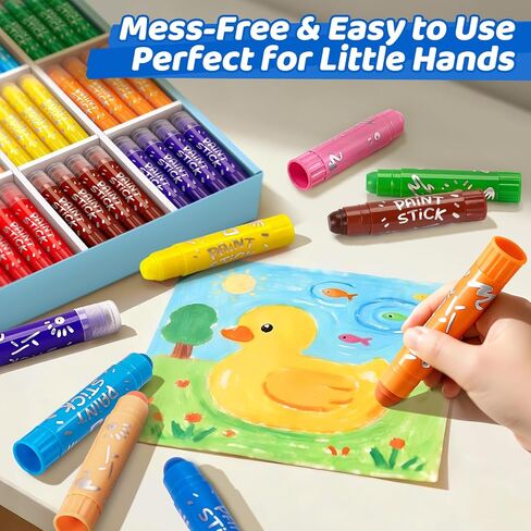 144 Tempera Paint Sticks Bulk, Washable Solid Crayons in 12 Colors in Kuwait