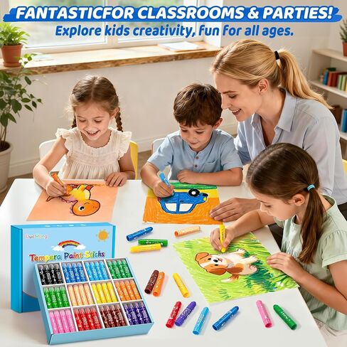 144 Tempera Paint Sticks Bulk, Washable Solid Crayons in 12 Colors in Kuwait