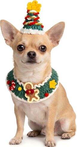 Halloween Dog Costume - Black Witch Hat & Halloween Outfit for Cats and Small Sized Dogs,Handmade Festive Halloween Pet Apparel with Pumpkin Design for Party & Photos in Kuwait