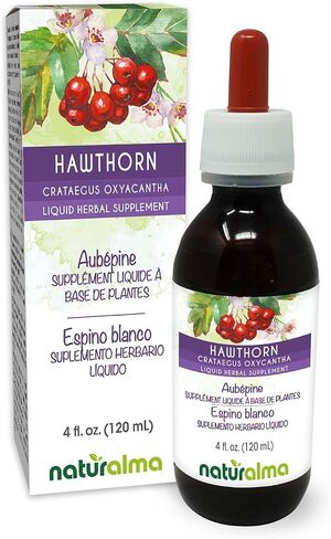 صبغة أوراق وزهور ناتشورالما هوثورن (Crataegus oxyacantha) خالية من الكحول، 4 أونصة سائلة في قطرات | مكمل عشبي | نباتي | منتج إيطاليا in Kuwait