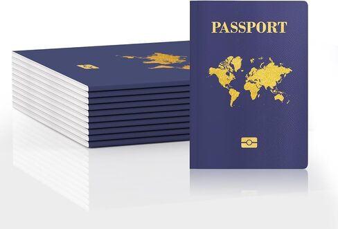 10 Pcs Blank Passport Book – Blank Fake Passport Notebooks for Pretend Travel, Party Supplies, School Projects, Travel-Themed Events in Kuwait
