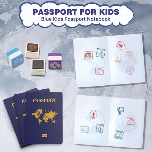 10 Pcs Blank Passport Book – Blank Fake Passport Notebooks for Pretend Travel, Party Supplies, School Projects, Travel-Themed Events in Kuwait