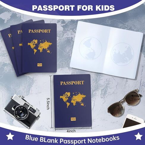 10 Pcs Blank Passport Book – Blank Fake Passport Notebooks for Pretend Travel, Party Supplies, School Projects, Travel-Themed Events in Kuwait