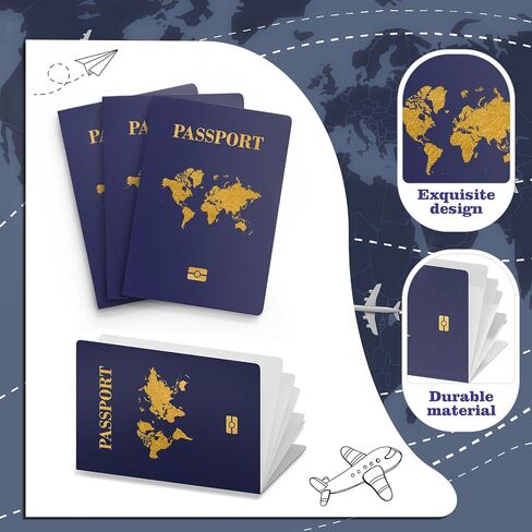 10 Pcs Blank Passport Book – Blank Fake Passport Notebooks for Pretend Travel, Party Supplies, School Projects, Travel-Themed Events in Kuwait