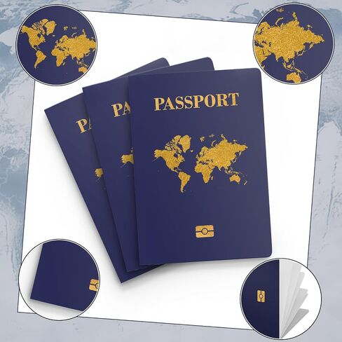 10 Pcs Blank Passport Book – Blank Fake Passport Notebooks for Pretend Travel, Party Supplies, School Projects, Travel-Themed Events in Kuwait