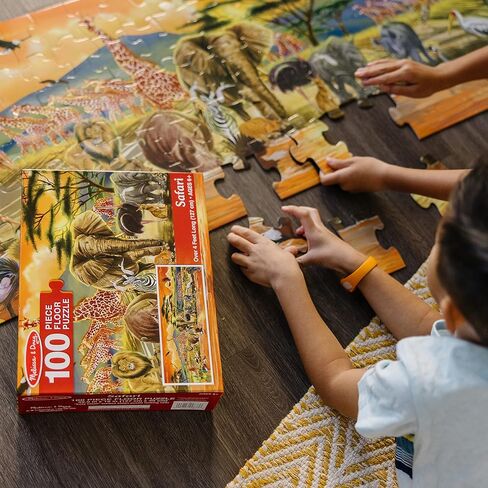 Melissa & Doug African Plains Safari Jumbo Jigsaw Floor Puzzle (100 pcs, Over 4 feet Long) in Kuwait